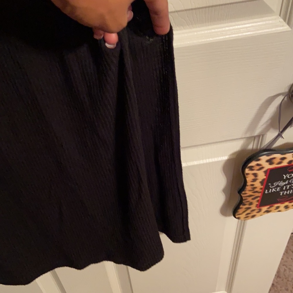 Bongo Ribbed Black Racerback Dress with Side Split - Picture 4 of 5